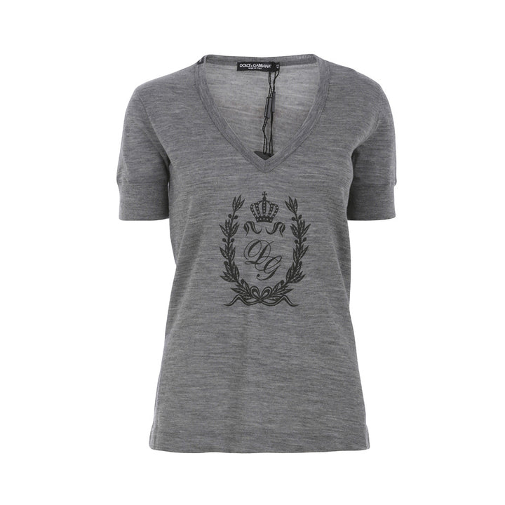 DOLCE & GABBANA WOOL KNIT SHORT SLEEVE TOP T SHIRT SIZE I 42 M MEDIUM LADIES