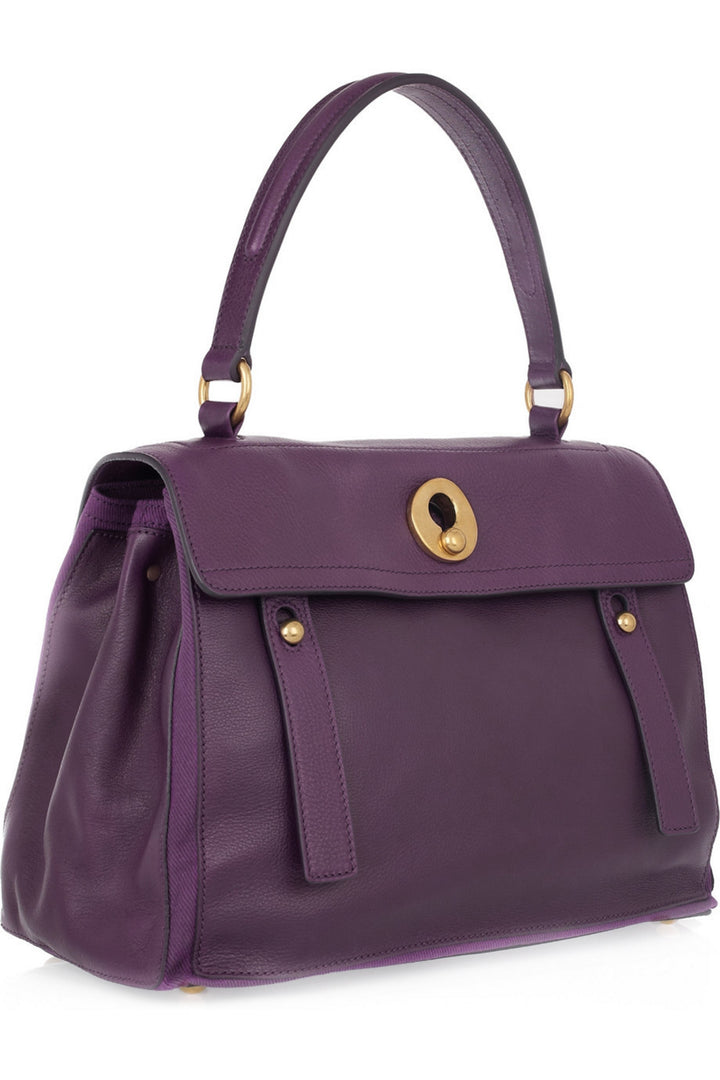 SAINT LAURENT YVES SAINT LAURENT YSL Muse Two Medium leather tote Bag in Purple ladies