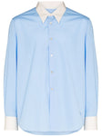 BROOKS BROTHERS White Collar Blue Casual Shirt Size 16 1/2 " 35 men