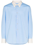 BROOKS BROTHERS White Collar Blue Casual Shirt Size 16 1/2 " 35 men