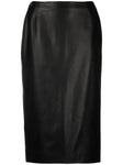 Ralph Lauren Lauren Lambs leather fitted midi skirt US 2 UK 6 XS ladies