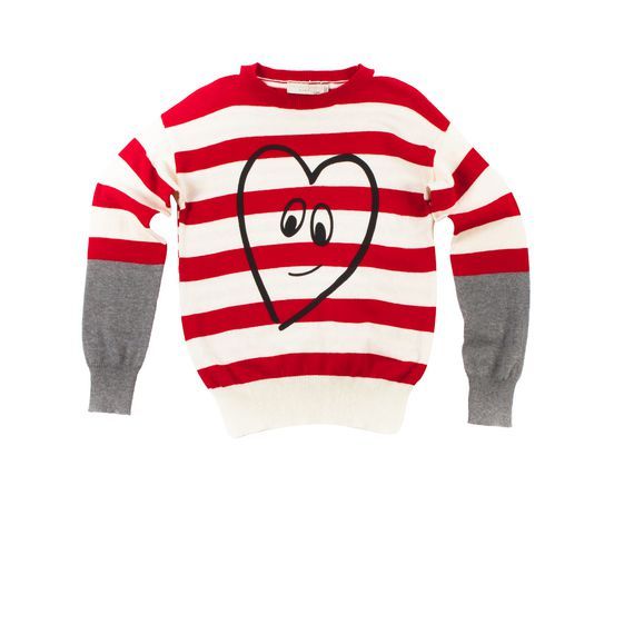 Stella McCartney KIDS Girls' Dolly Stripe Heart Sweater Jumper Size 4 years children