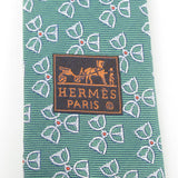 Hermès HERMES Paris Silk 655483 T Green NeckTie 100% AUTHENTIC Men