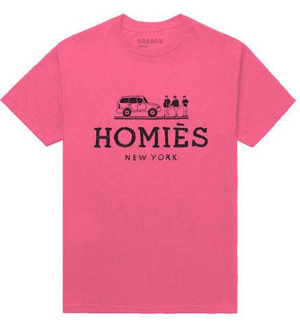 Reason Homies Bright Pink Cotton T-Shirt Womens Ladies
