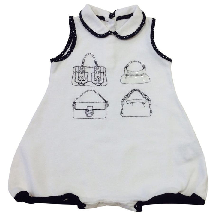 FENDI WHITE GLITTER BABY GIRLS DRESS ROMPER 24M Children