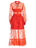 SELF-PORTRAIT sheer lace red ruffled dress 2020 Size UK 10 US 6 ladies