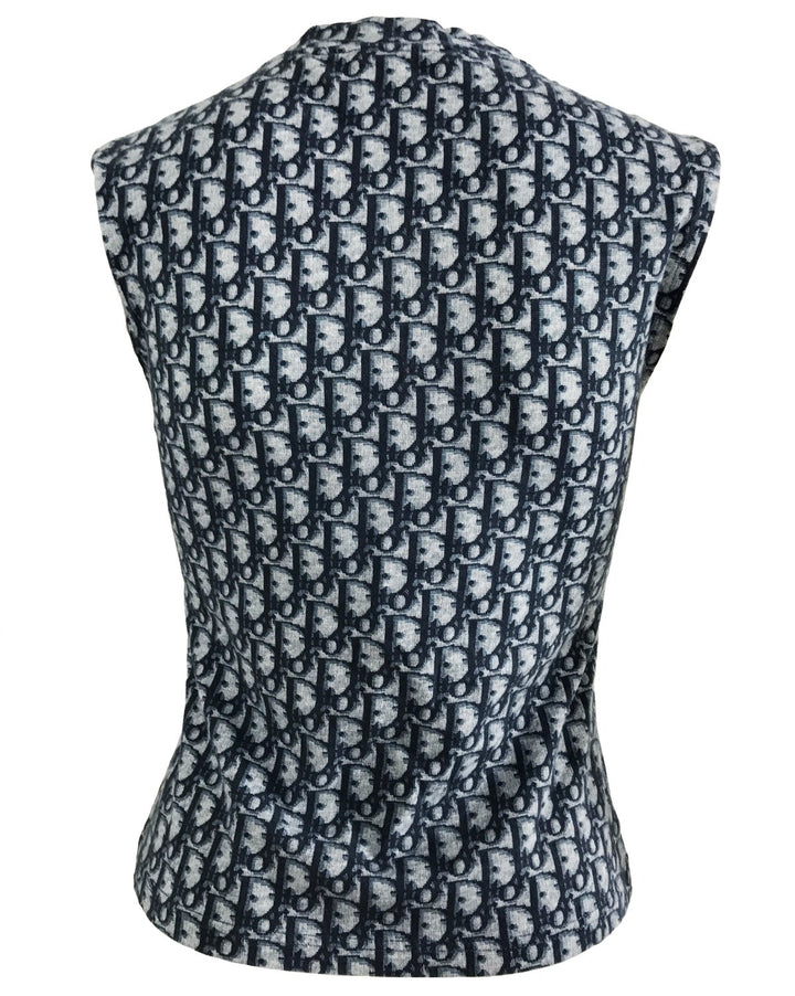Christian Dior Vintage Very Rare Logo Monogram Print Tank Top Ladies
