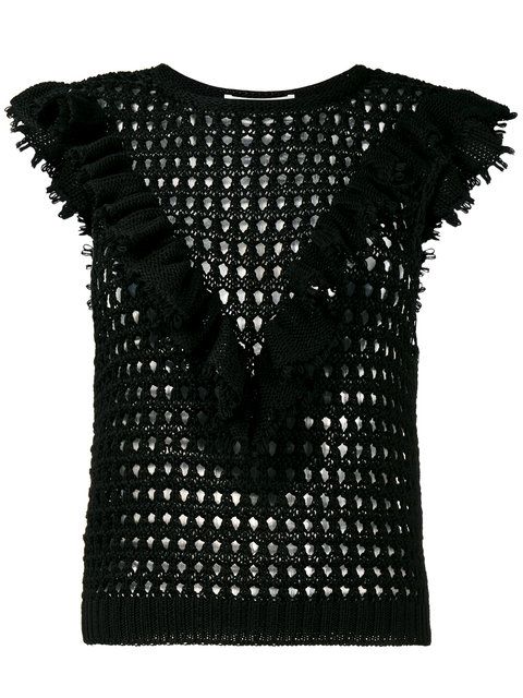 PHILOSOPHY DI LORENZO SERAFINI BLACK EYELET TOP Ladies