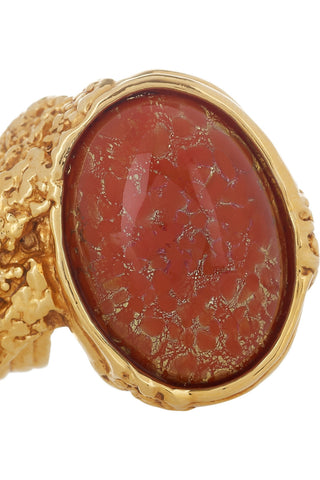 Yves Saint Laurent YSL Arty gold-plated glass ring size 6 ladies