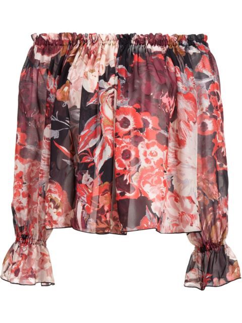 Elizabeth and James' 'Remi' off-the-shoulder printed silk top  Ladies