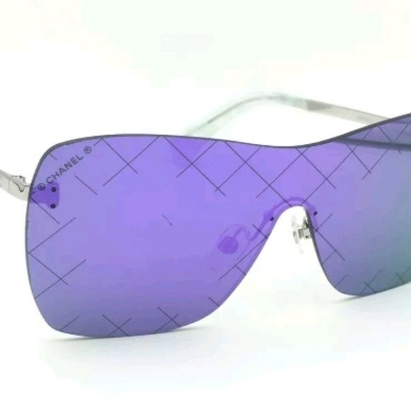 Chanel Shield Runway Sunglasses 4215 Silver Purple ladies