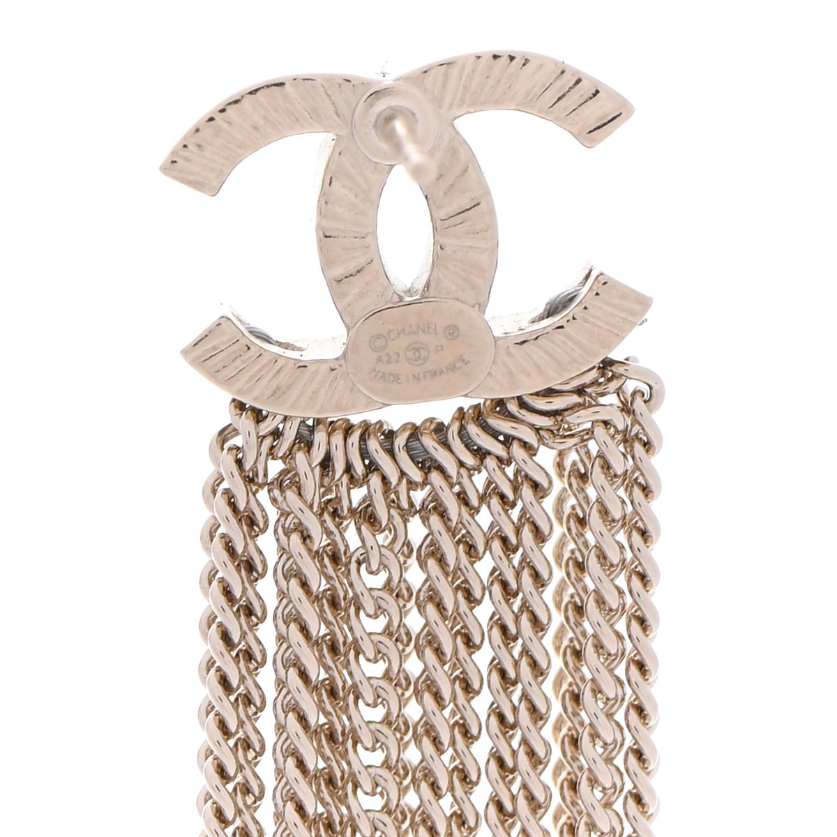 CHANEL 2022 A22 CC Multi Strand Chain Drop Earrings Gold Drop Earrings ladies