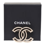 Chanel 2022 Latest Collection Crystals CC Brooch Light Gold ladies