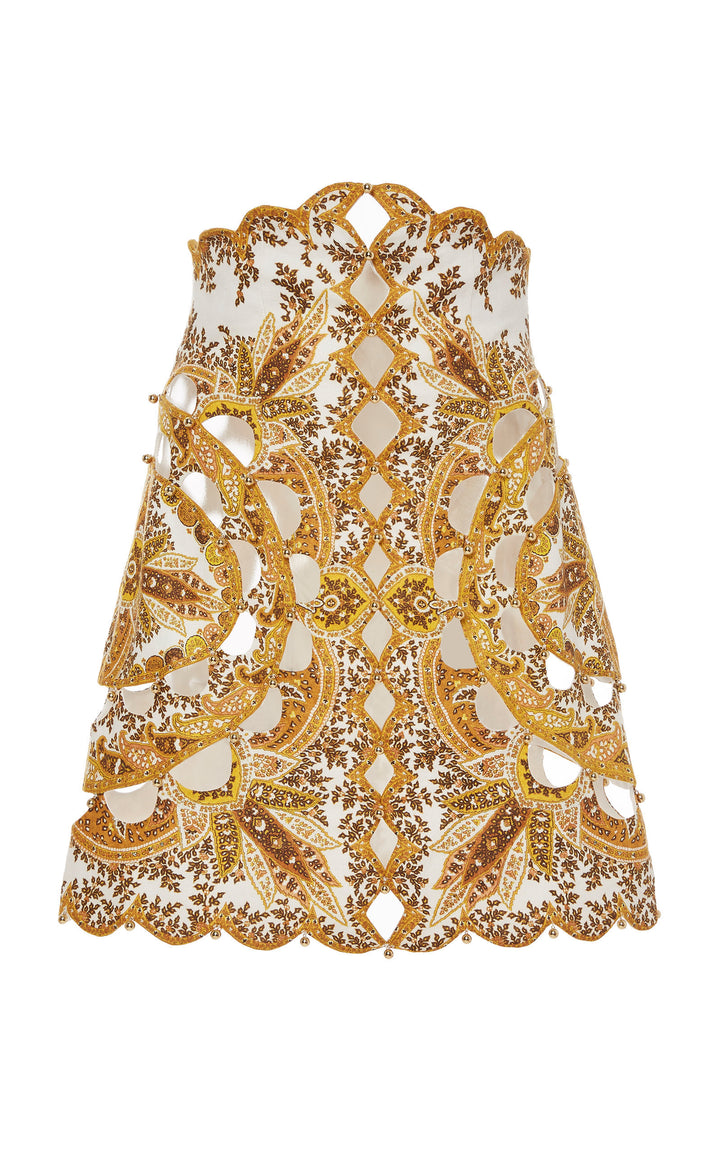 ZIMMERMANN Zippy Golden Scallop Cut Out Skirt Size 1 UK 10 US 6 FR 38 ladies