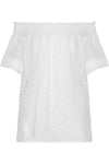 Collette by Collette Dinnigan Smocked linen and broderie anglaise Tunic Blouse S ladies