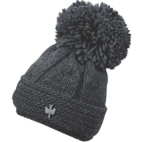 PIPOLAKI ISHA Grey Ski Cozy Cable Knit Beanie Hat Ladies