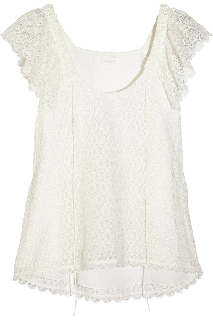 CHLOÉ Crocheted lace top Ladies