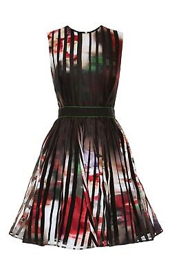 ELIE SAAB Black sheer tapes multicolor floral pattern Dress F 34 ladies
