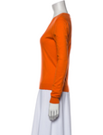 Ralph Lauren Pure Cashmere Neon Orange V neck Jumper Sweater Size M medium ladies