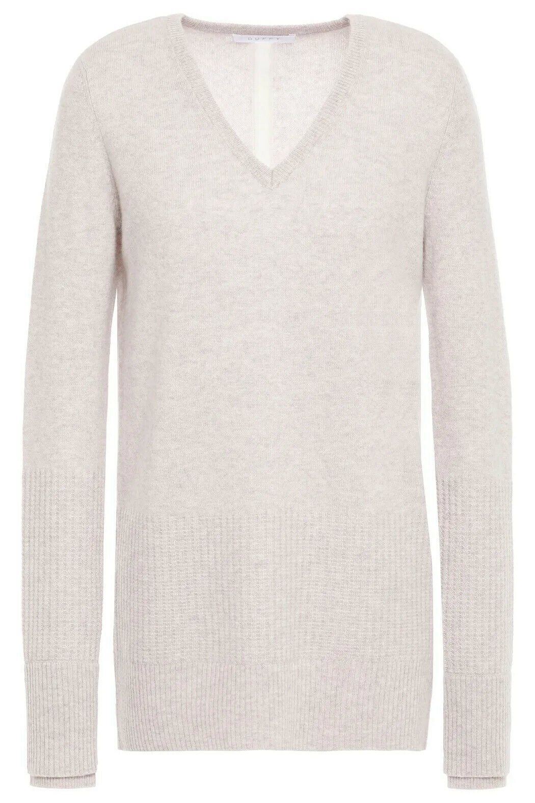 Duffy Pure Cashmere Cropped V neck Sweater Jumper Size m medium ladies