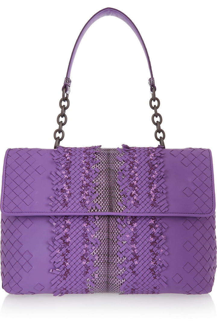 Bottega Veneta Purple Olimpia intrecciato leather and ayers shoulder bag handbag ladies