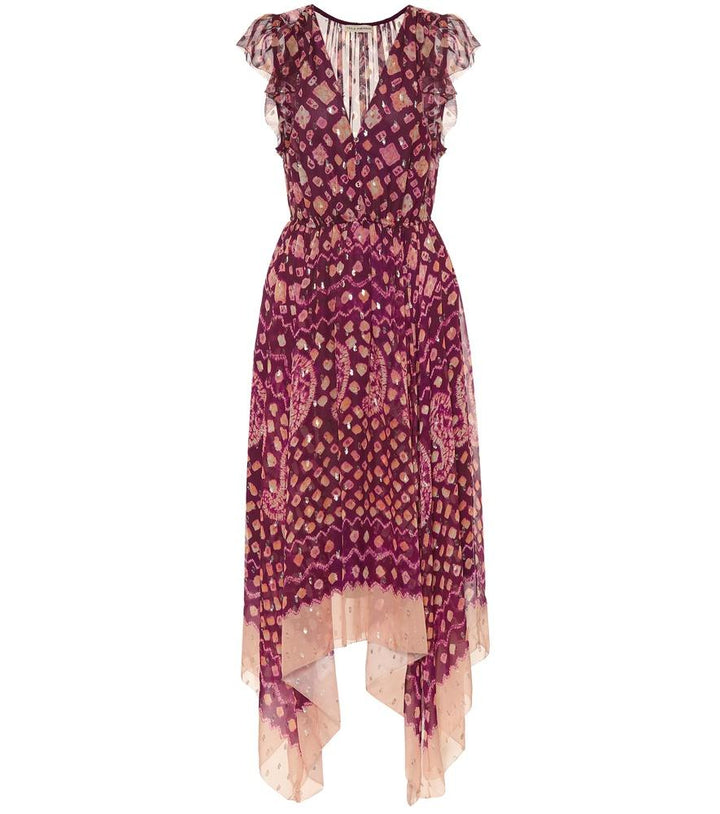 Ulla Johnson Aurelie Fil CoupÉ Midi Dress In Purple Size UK 8 US 4 ladies