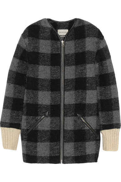 Isabel Marant Étoile Women's Bouclé Check Wool Gelicia Coat Ladies