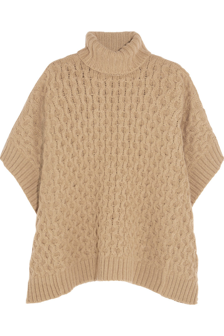 MICHAEL Michael Kors Cable-knit turtleneck alpaca blend poncho size Small S Ladies