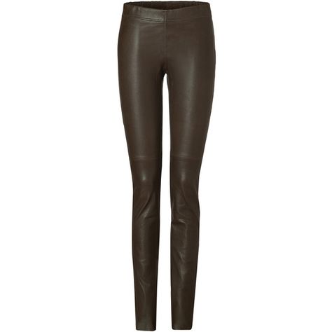 JOSEPH Choco Brown Stretch Leather Legging Pants Trousers Size F 38 ladies