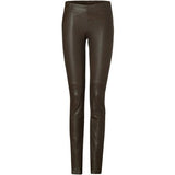 JOSEPH Choco Brown Stretch Leather Legging Pants Trousers Size F 38 ladies