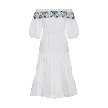 PETER PILOTTO White Off Shoulders Cotton Lace Pallas Dress Size UK 12 ladies