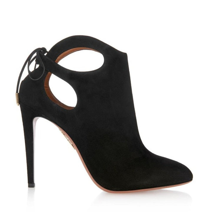 Aquazurra Firenze Women's Suede Cut Out High Heels Ankle Boots Size EU 37 UK 4 ladies