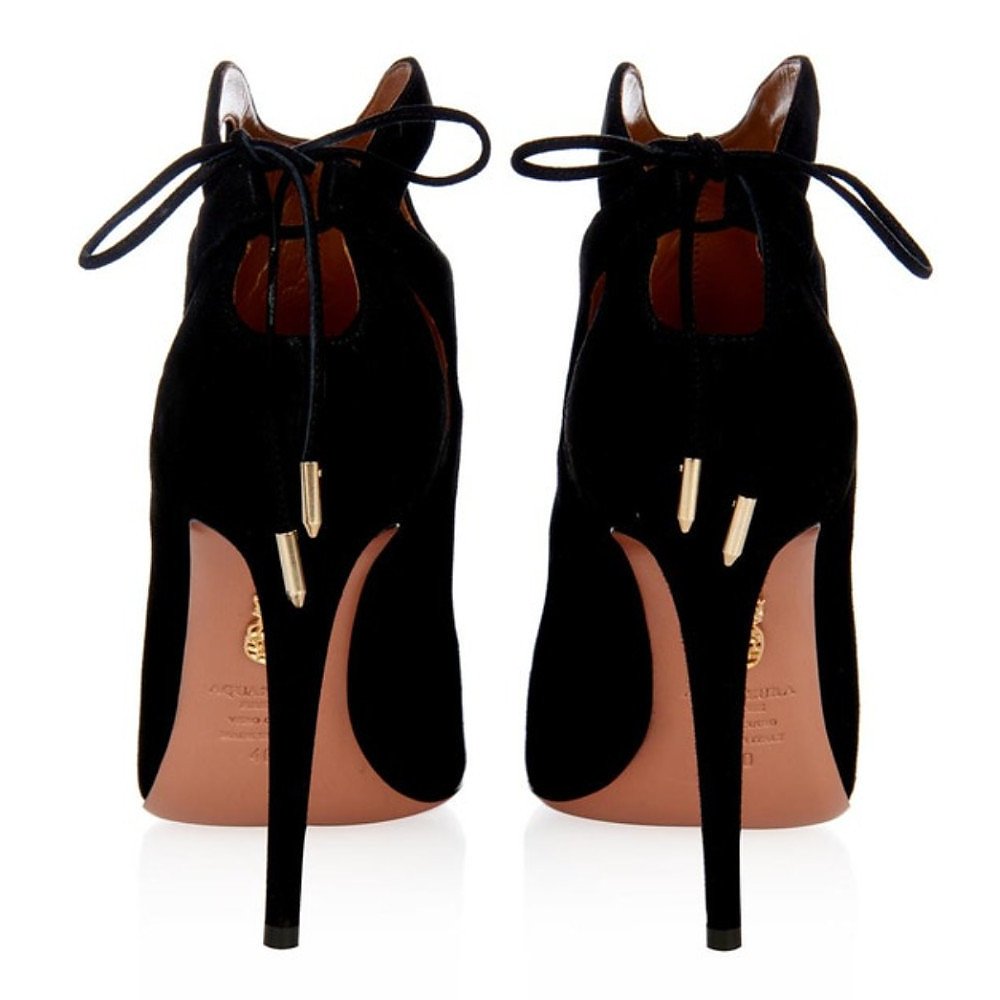 Aquazurra Firenze Women's Suede Cut Out High Heels Ankle Boots Size EU 37 UK 4 ladies