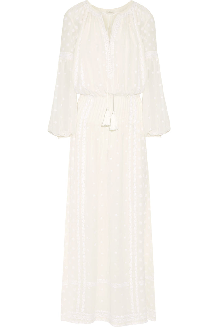 Talitha 'Fiona' off-white embroidered silk-crepe maxi dress Size M medium ladies