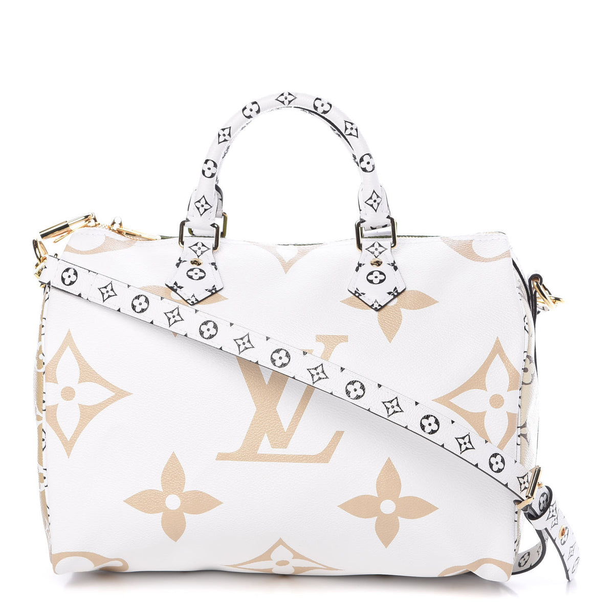 LOUIS VUITTON Monogram Giant Speedy Bandouliere 30 Kaki Creme LIMITED EDITION ladies