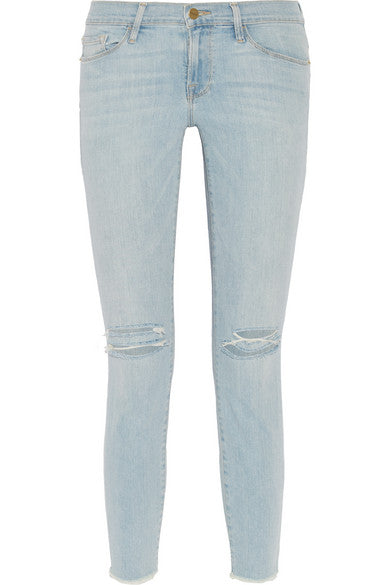 FRAME Le Skinny de Jeanne distressed mid-rise jeans pants trousers  Ladies