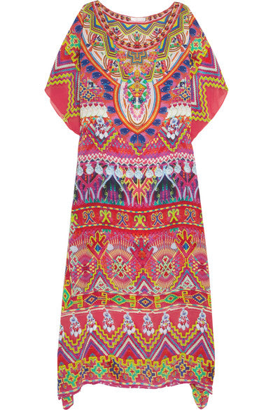 Camilla Frank 'Sacred Weave' Maxi Kaftan Silk Swarovski Dress Size One Size ladies