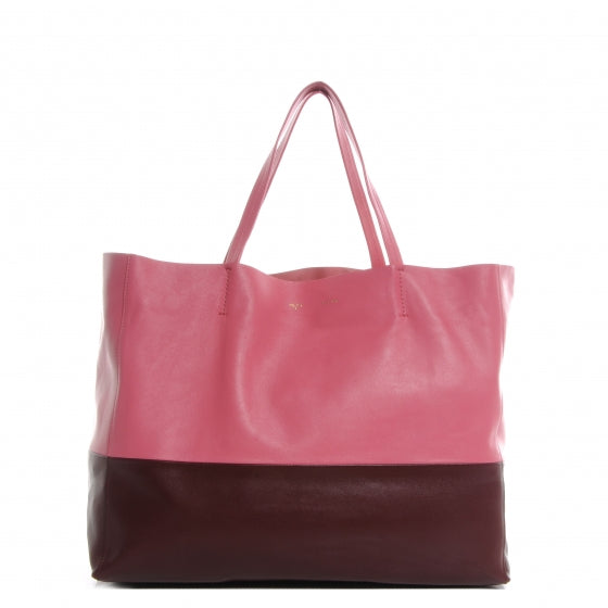 Céline Lambskin Horizontal Bi-Cabas Pink Rust Bag Tote Handbag ladies
