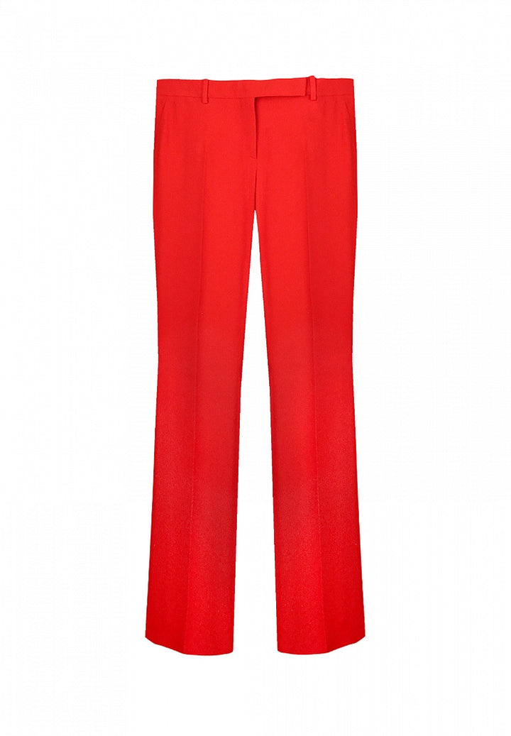 ALEXANDER MCQUEEN Red Wool & Silk Pants trousers Size I 42 UK 10 US 6 ladies