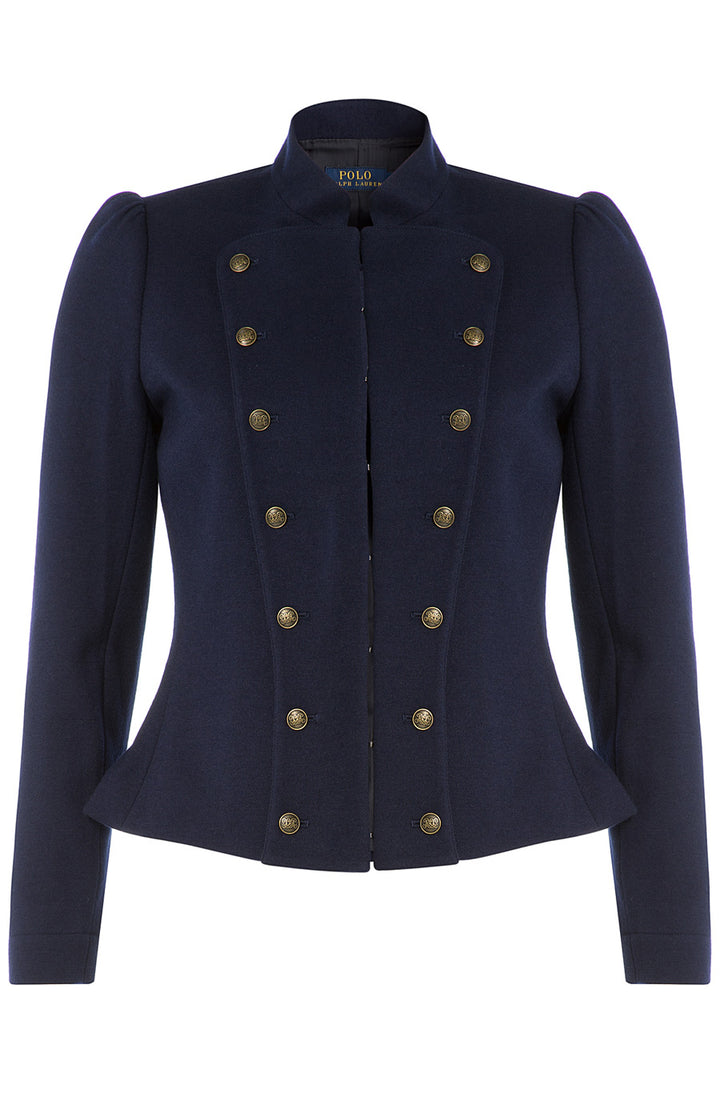 RALPH LAUREN Polo Wool Blend Navy Fitted Jacket Size US 4 UK 8 S small ladies