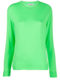 Balenciaga Intarsia Logo Crewneck Fuorescent Green Wool Knit Sweater Jumper XS ladies