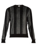 SAINT LAURENT Glitter-Striped Velour Velvet Jumper Sweater Size XS Ladies