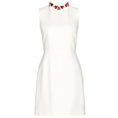 Alexander McQueen White Sleeveless Heart-Embellished Dress Ladies
