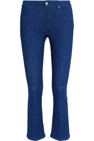 Victoria, Victoria Beckham Cropped Mid-Rise Bootcut Jeans Denim