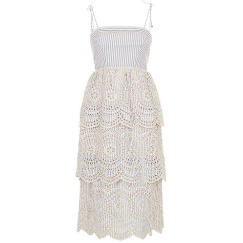 ZIMMERMANN Meridian Stripe Broderie Anglais Sun Dress Size 0 ladies