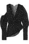 MAGDA BUTRYM Dresden metallic polka-dot silk-blend blouse top Ladies