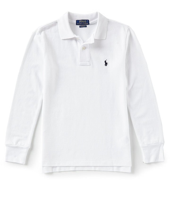 Ralph Lauren Boys White Polo T-Shirt Long Sleeves Top Size 3 years children
