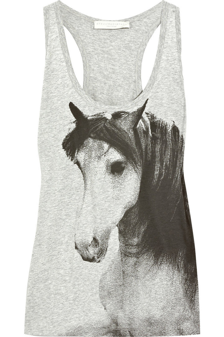 Stella McCartney Cotton Beige horse-print tank top Size I 40 UK 8 US 4 S Small ladies