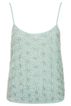 TOPSHOP Women's Flower Embellished Bead Cami Top LADIES
