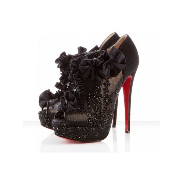 Christian Louboutin Margot Peep-Toe Booties Shoes 36.5 US 6.5 UK 3.5 ladies